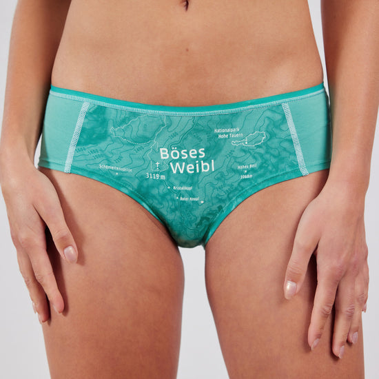 Damen Unterhose Böses Weibl. Bedruckte Unterwäsche. Bio Kleidung Online Shop. Coole Geschenke für junge Frauen.